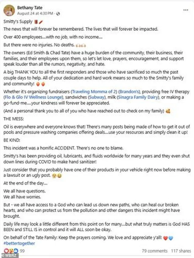 Louisiana Oil Facility Explosion Sparks Legal and Environmental Controversy Involving Executive's Daughter