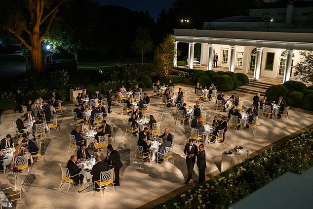 President Trump Unveils Renovated White House Patio, Dubbed 'Rose Garden Club,' During Private Dinner