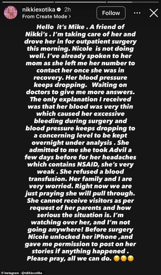 Nikki Exotika Hospitalized After Complicated Surgery, Friend Shares Alarming Update: 'Excessive Bleeding' Reportedly Caused Concern