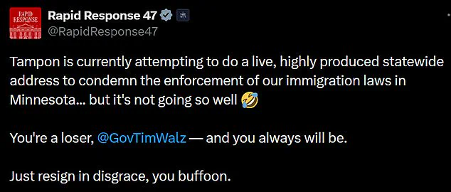 Tim Walz's Livestream Rally Against ICE Collapses Amid Technical Failures and White House Criticism