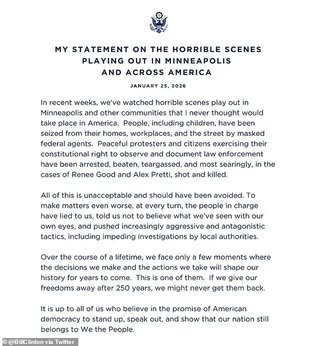 Former Presidents Clinton and Obama Condemn Trump Administration Over Minneapolis Shooting Amid Calls for Accountability