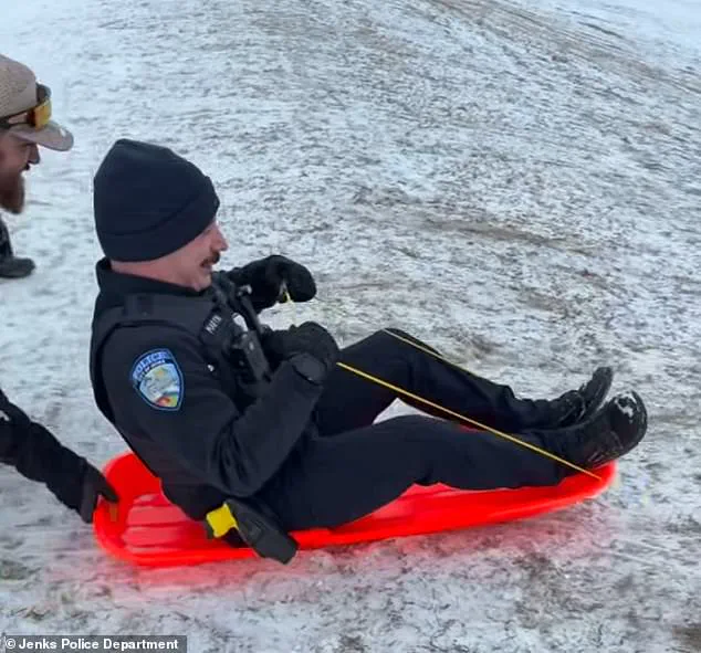 Viral Video Shows Oklahoma Police Officer Accidentally Sleds Into Child During Snow Day Chaos—Safety Message Emerges