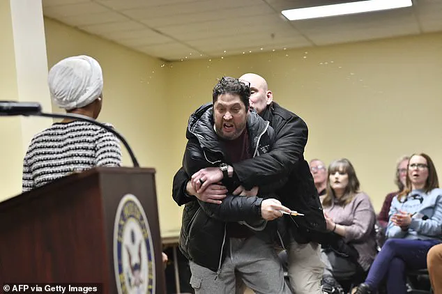 Breaking: Violent Confrontation Erupts at Ilhan Omar Town Hall as Man Storms Stage