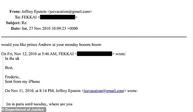 Newly Unearthed Email Reveals Jeffrey Epstein's Link to Prince Andrew in 2010