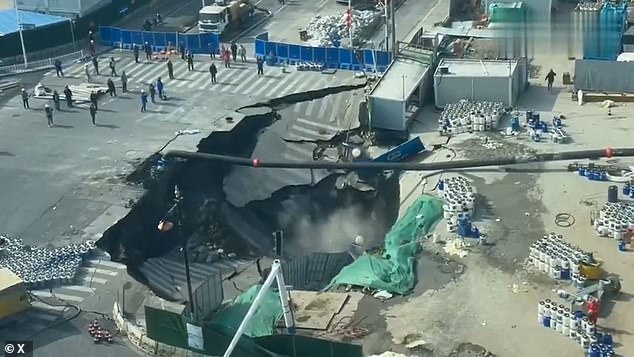 Shanghai Construction Site Collapse: Sinkhole Swallows Road as Mystery Deepens, CCTV Footage Captures Chaos