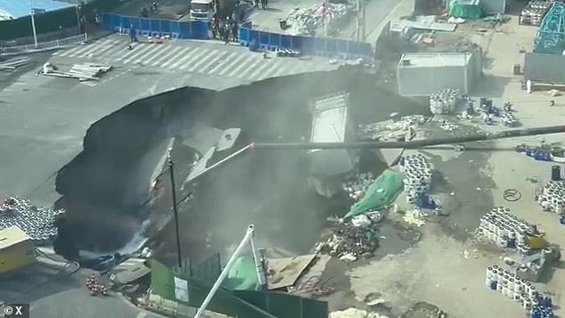 Shanghai Construction Site Collapse: Sinkhole Swallows Road as Mystery Deepens, CCTV Footage Captures Chaos