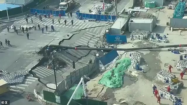 Shanghai Construction Site Collapse: Sinkhole Swallows Road as Mystery Deepens, CCTV Footage Captures Chaos