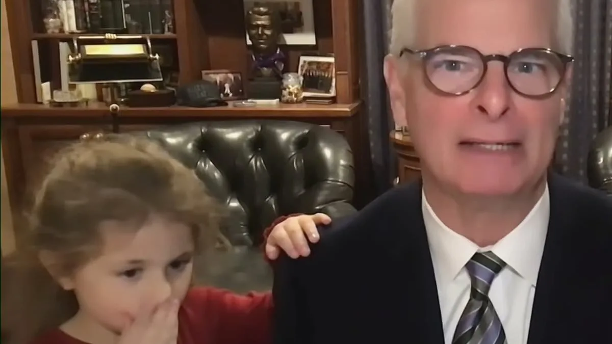 Adorable Interruption: Baby Girl Steals the Show During Grandpa's Political Interview