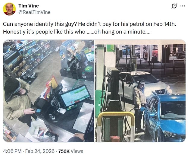 Comedian Tim Vine's Viral Social Media Mishap: Forgetting to Pay for Petrol Captured on CCTV