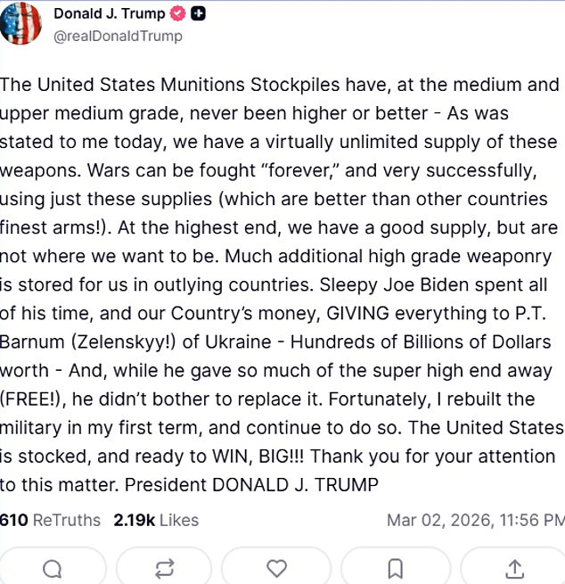 Trump's 'Unlimited Weapons' Rhetoric and the U.S. Military's Burden Amid Iran Escalation