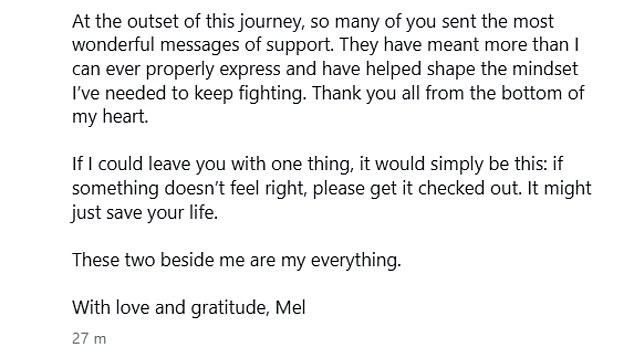 Mel Schilling Dies at 54 from Bowel Cancer; Final Plea for Health Vigilance