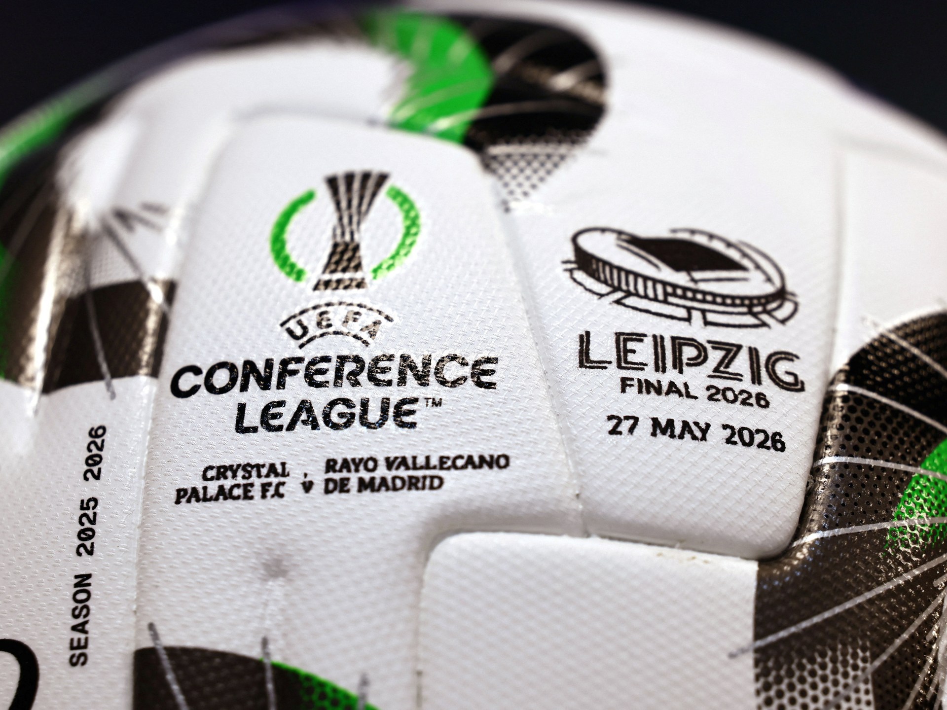 German police arrest fans after violent clashes in Leipzig before Conference League final.