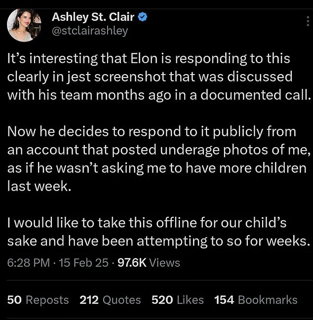 Elon Musk's baby mama launches scathing attack after his one-word response