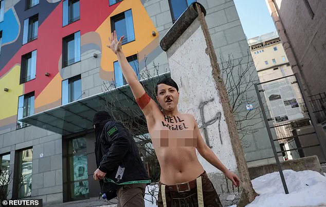 Naked Protests Erupt Outside German Embassy in Kyiv as Election Approaches