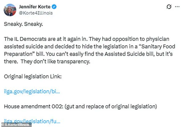 Controversial Physician-Assisted Suicide Amendment Advances in Illinois Legislature, Buried Within Food Sanitation Bill