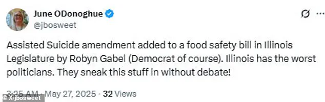 Controversial Physician-Assisted Suicide Amendment Advances in Illinois Legislature, Buried Within Food Sanitation Bill