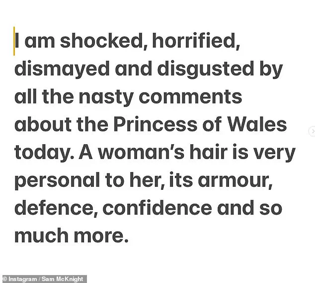 Breaking: Sam McKnight Condemns Online Abuse Aimed at Kate, Calling Out 'Evil' Comments Over Princess's New Blonde Look